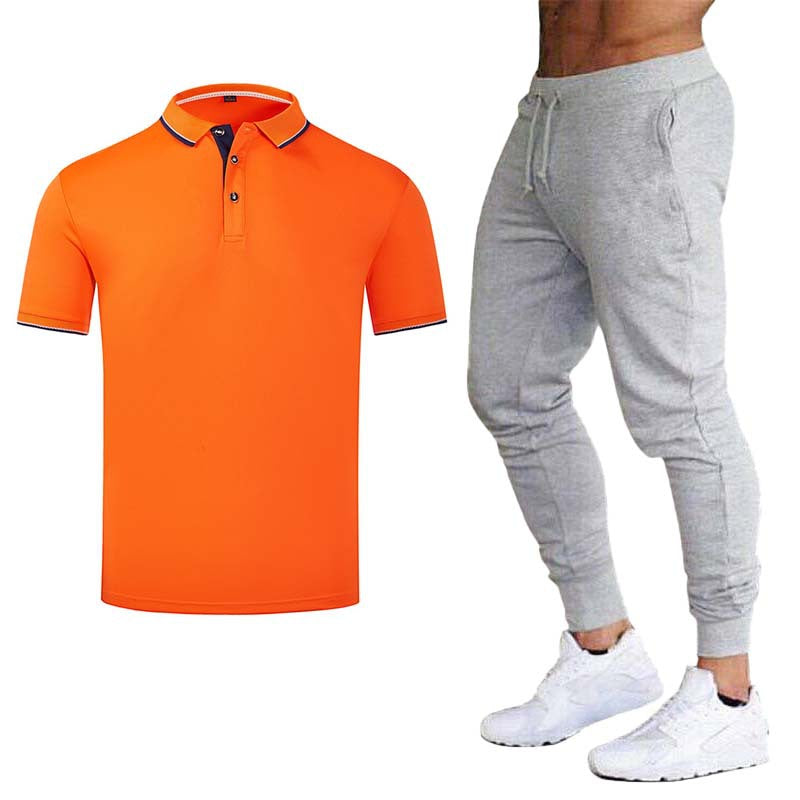 Men's Sports Polo Shirt and Jogging Pants Set Lisslune