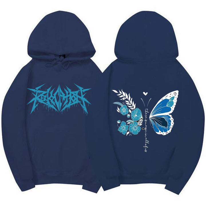 Women's hoodie with unique butterfly and flower motif Lisslune