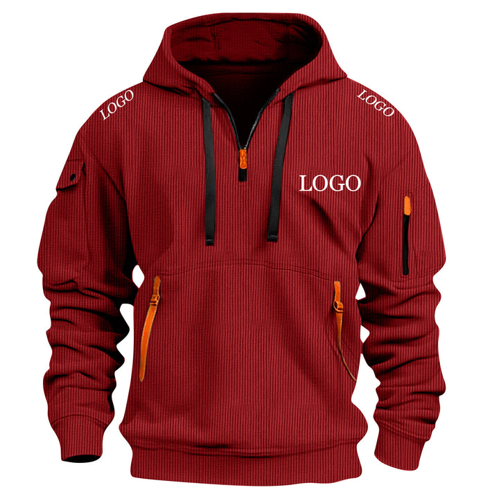Men's sporty hoodie with innovative zipper and practical pockets Lisslune