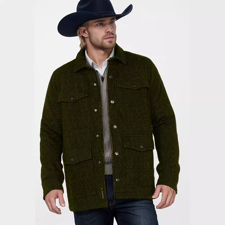 Men's fashionable flannel jacket with double breast pockets Lisslune