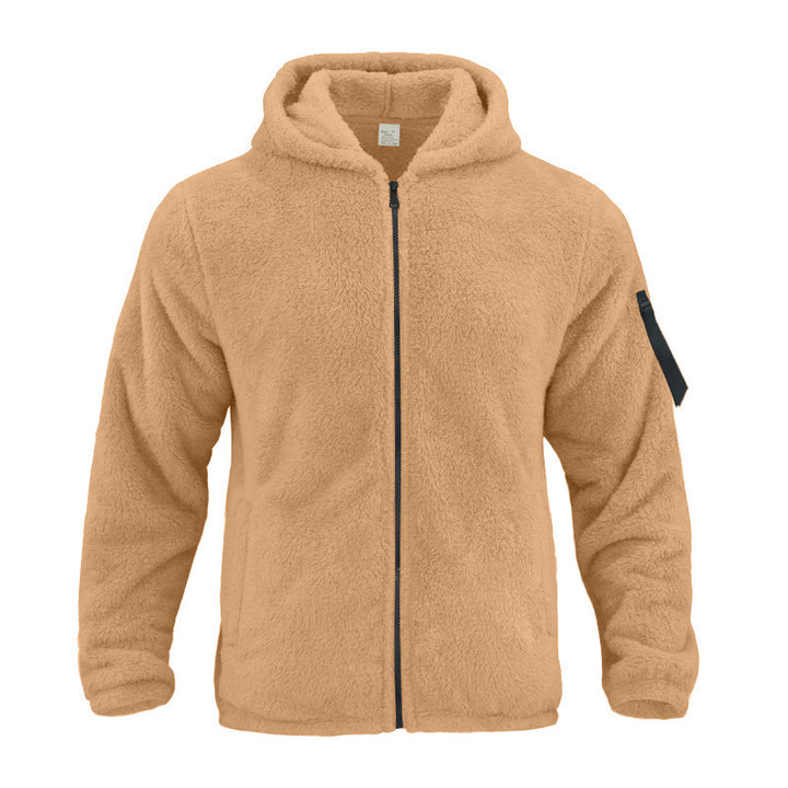 Men's fleece hooded sweatshirt with ergonomic cut and practical zip pockets Lisslune