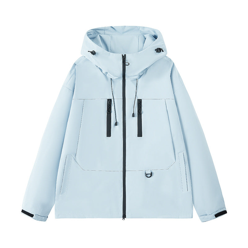 Men's water-repellent outdoor jacket with adjustable hood and multifunctional pockets Lisslune