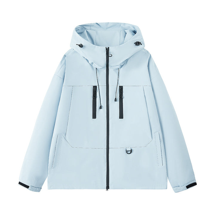 Men's water-repellent outdoor jacket with adjustable hood and multifunctional pockets Lisslune