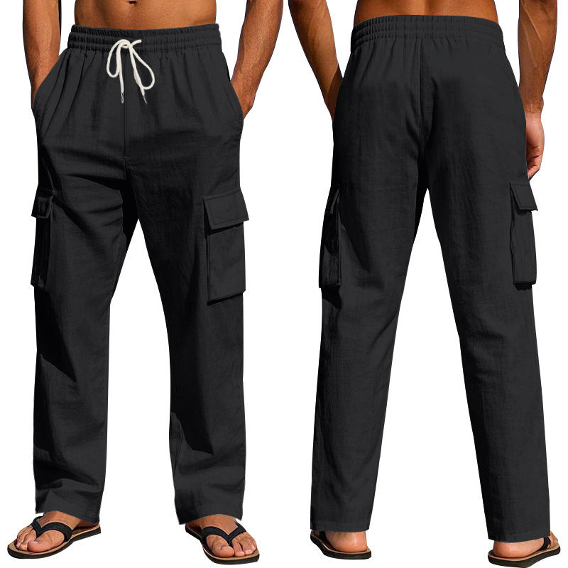 Men's cargo pants made of lightweight, breathable fabric with practical pockets Lisslune