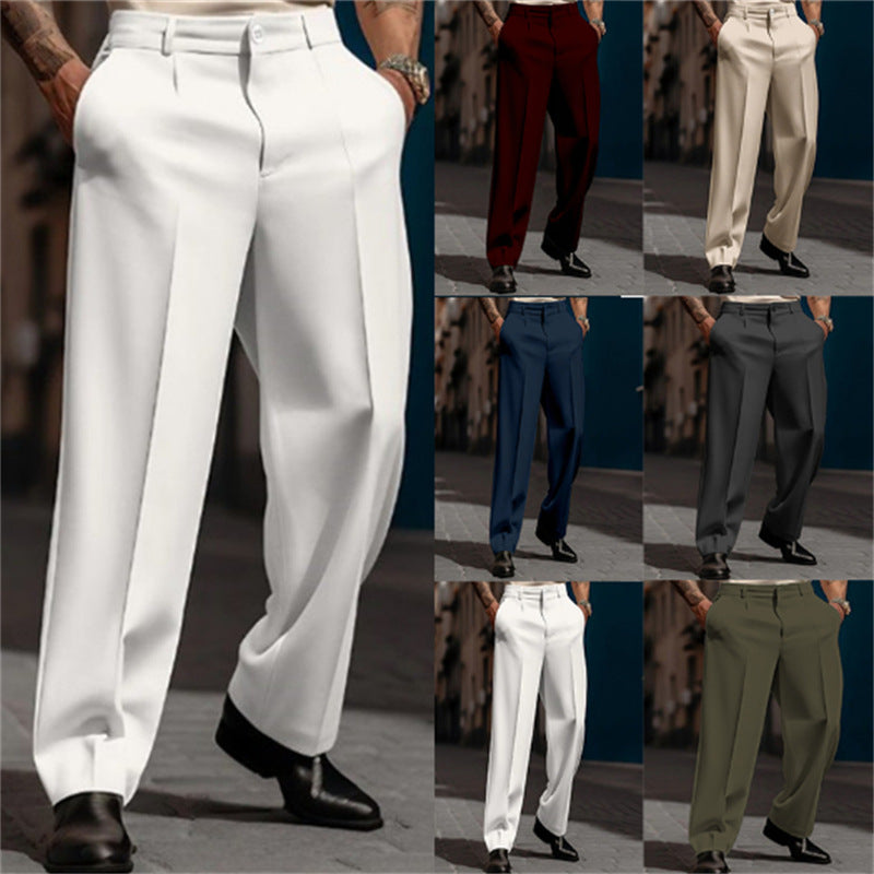 Men's classic suit trousers with a high waist and wide legs Lisslune