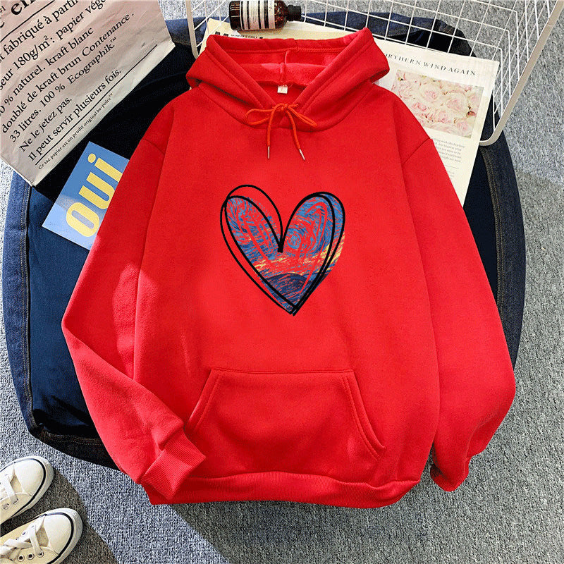 Women’s hoodie with artistic heart design Lisslune