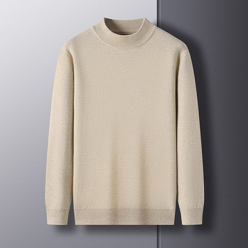 Men's Elegant Knit Sweater with Modern Stand-Up Collar Lisslune