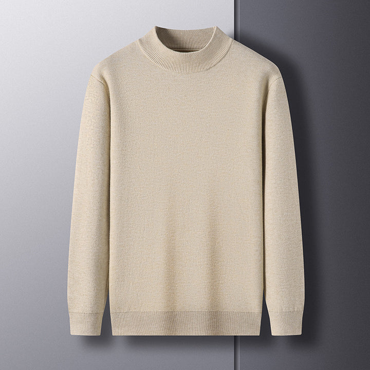 Men's Elegant Knit Sweater with Modern Stand-Up Collar Lisslune