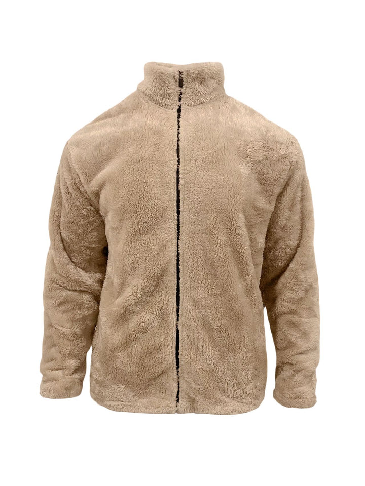 Men's cozy fleece jacket with high collar and practical pockets Lisslune