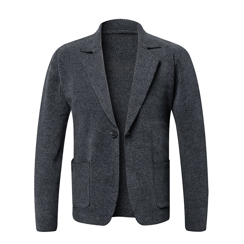 Men's elegant knitted blazer with practical pockets Lisslune