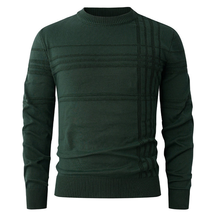 Men's sweater with textured pattern and round neckline Lisslune