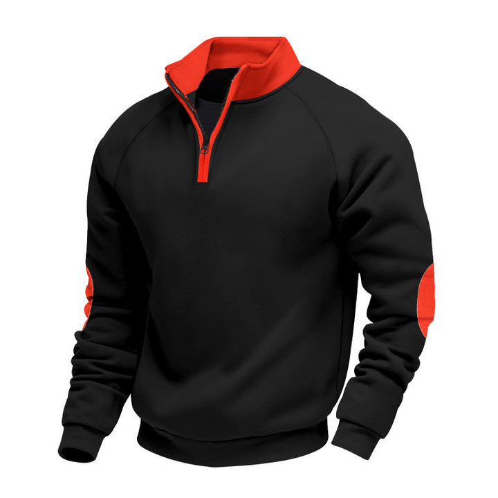 Men's sports pullover with high collar and practical zipper Lisslune