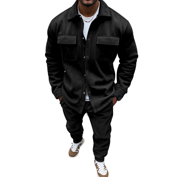 Men's Casual Long Jacket with Practical Button Pockets and Elastic Details Lisslune