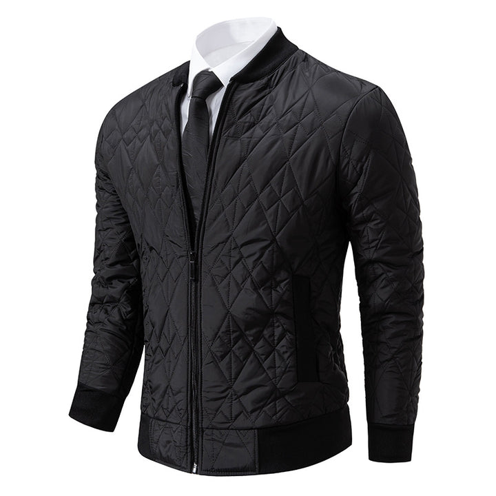 Men's quilted leisure jacket with fashionable design and high collar Lisslune