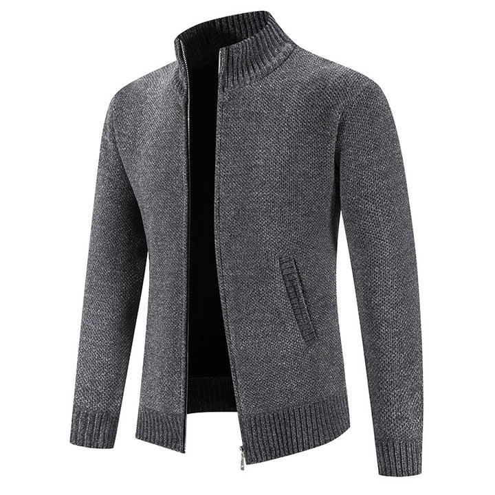 Men's fashionable cardigan with high collar and zipper Lisslune