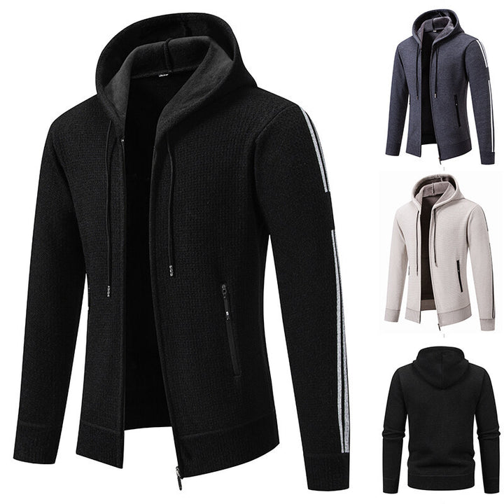Men's sporty hooded jacket with innovative material mix Lisslune