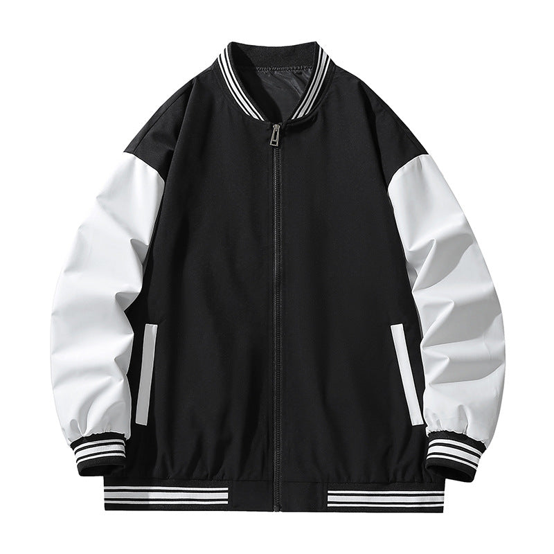 Men's sporty transitional jacket with striped sleeves Lisslune