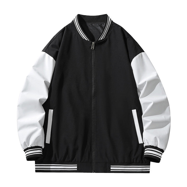 Men's sporty transitional jacket with striped sleeves Lisslune