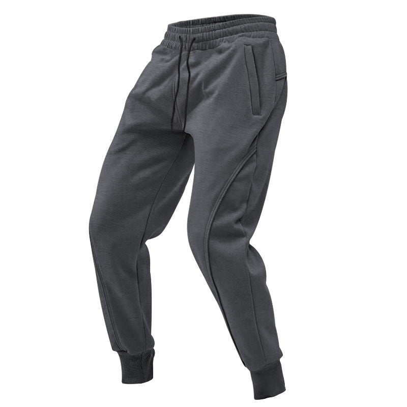 Men's Comfortable Training Pants with Side Zip Pockets and Elastic Waistband Lisslune
