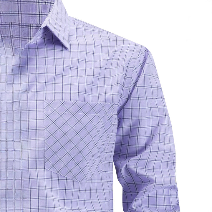 Men's checked long-sleeve shirt with elegant fit Lisslune