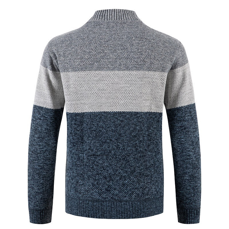 Men's cardigan with modern zipper and textured pattern Lisslune