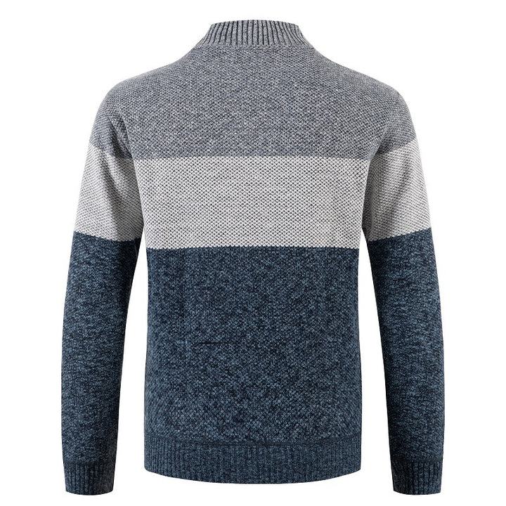 Men's cardigan with modern zipper and textured pattern Lisslune