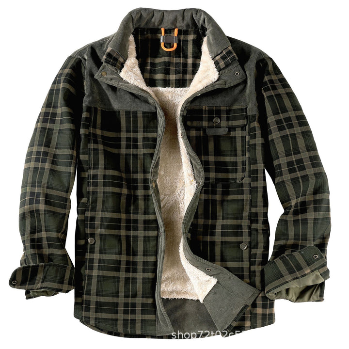 Men's padded check shirt jacket in a casual style with practical pockets Lisslune