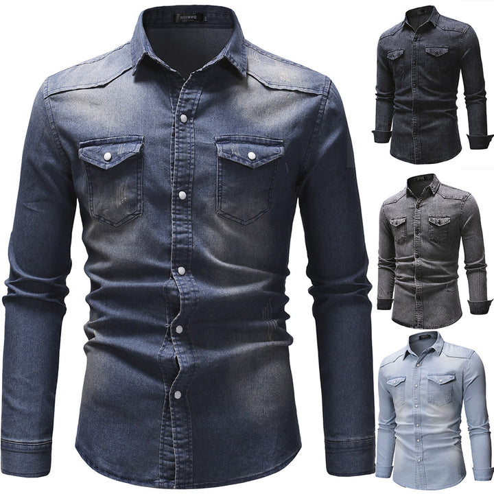 Men's denim shirt with modern details and practical pockets Lisslune