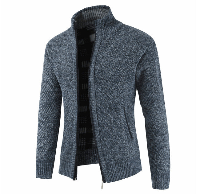 Men's cardigan with high collar and side pockets Lisslune