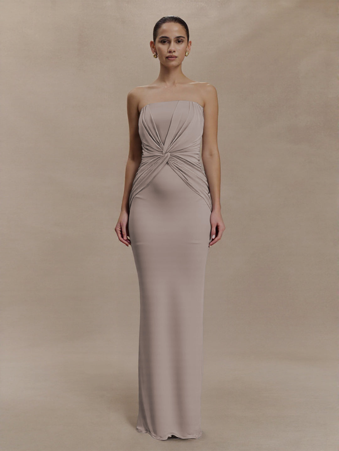 Damen Elegantes Minimalistisches Abendkleid mit Raffungen Lisslune