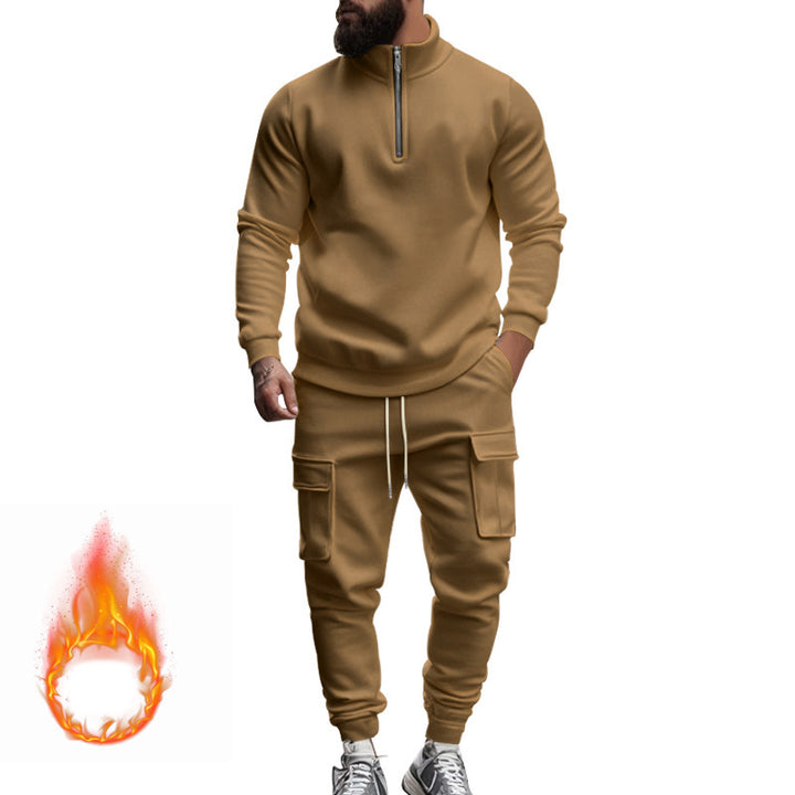 Men's modern leisure jogging suit with functional zipper and practical pockets Lisslune