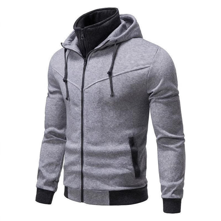 Men's sporty hoodie with high collar and high-quality zipper Lisslune