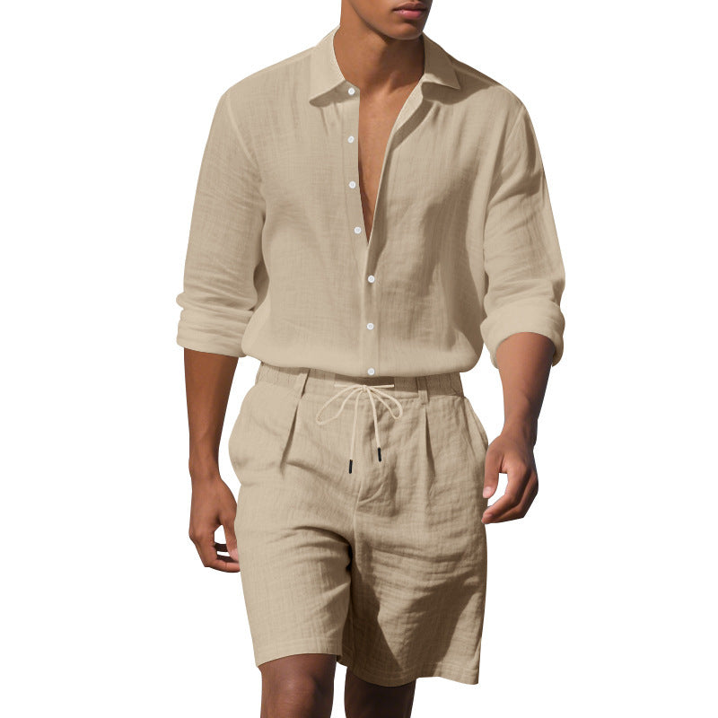 Men's elegant short-sleeve shirt with fine texture and modern cut Lisslune