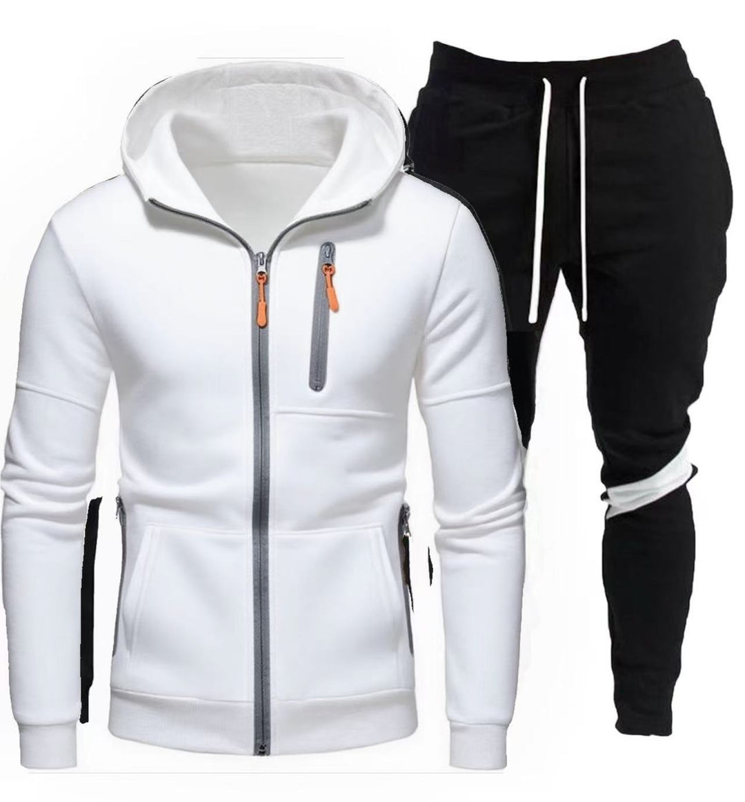 Men's sporty hooded jacket with practical zipper and jogger pants Lisslune