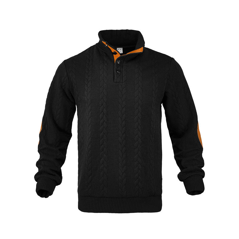 Men's structured sweater with fashionable stand-up collar Lisslune