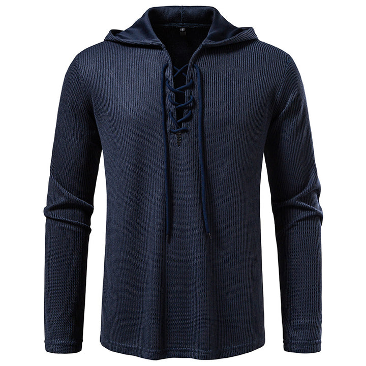 Men's hoodie with innovative lacing and textured design Lisslune