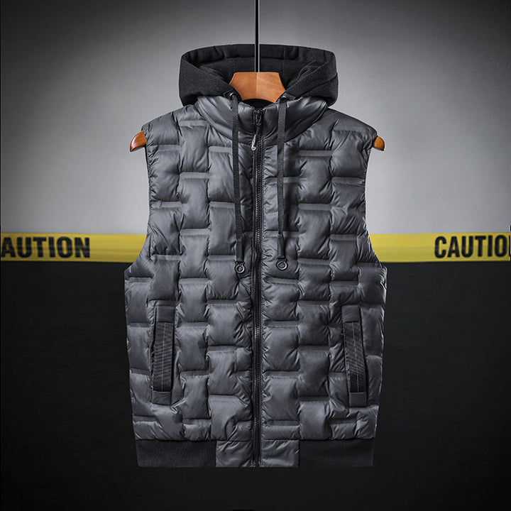 Men's padded vest with hood and breathable properties Lisslune