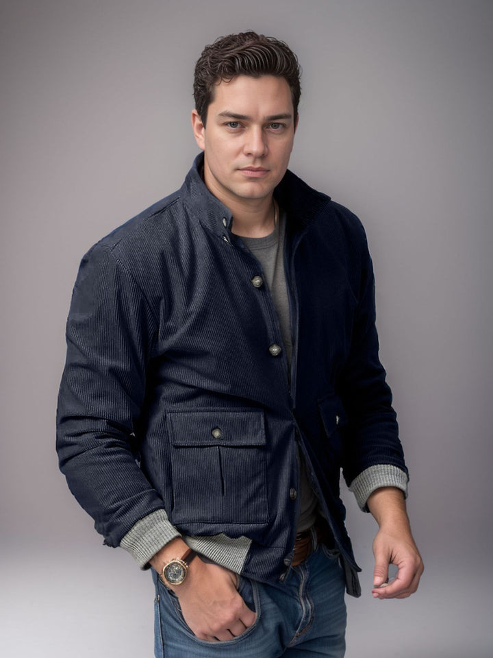 Men's sporty cord jacket with practical pockets and modern design Lisslune