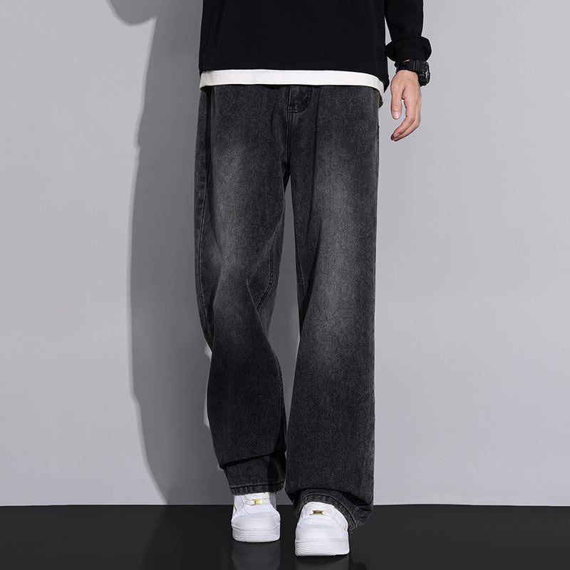 Men's loose denim jeans in modern used look Lisslune