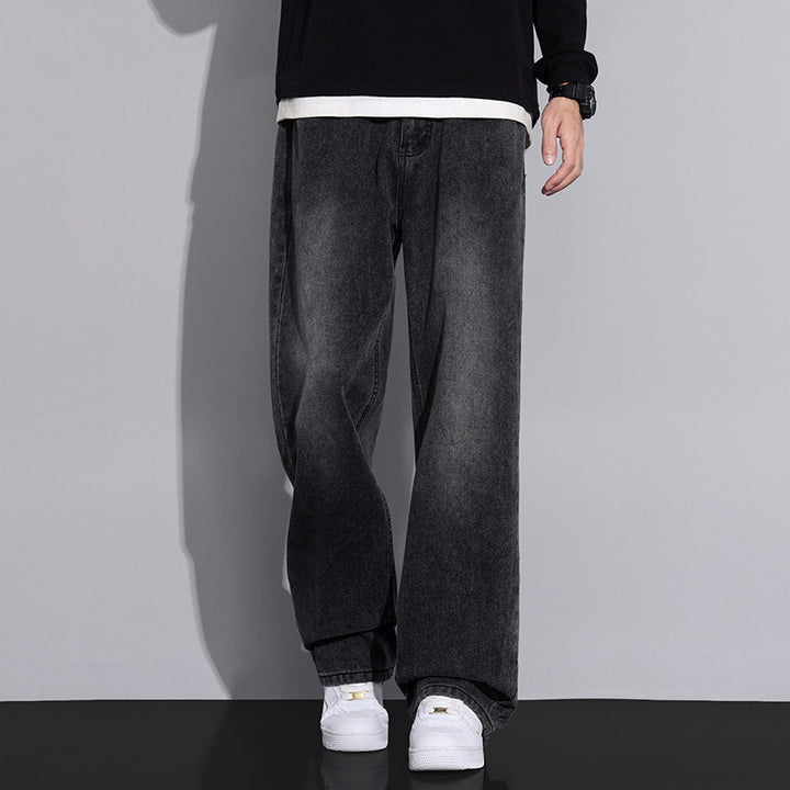 Men's loose denim jeans in modern used look Lisslune