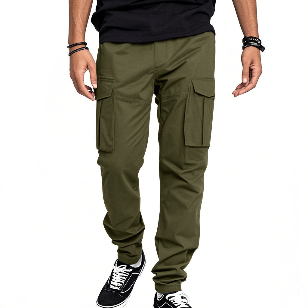 Men's cargo pants with versatile pockets and elastic waistband Lisslune