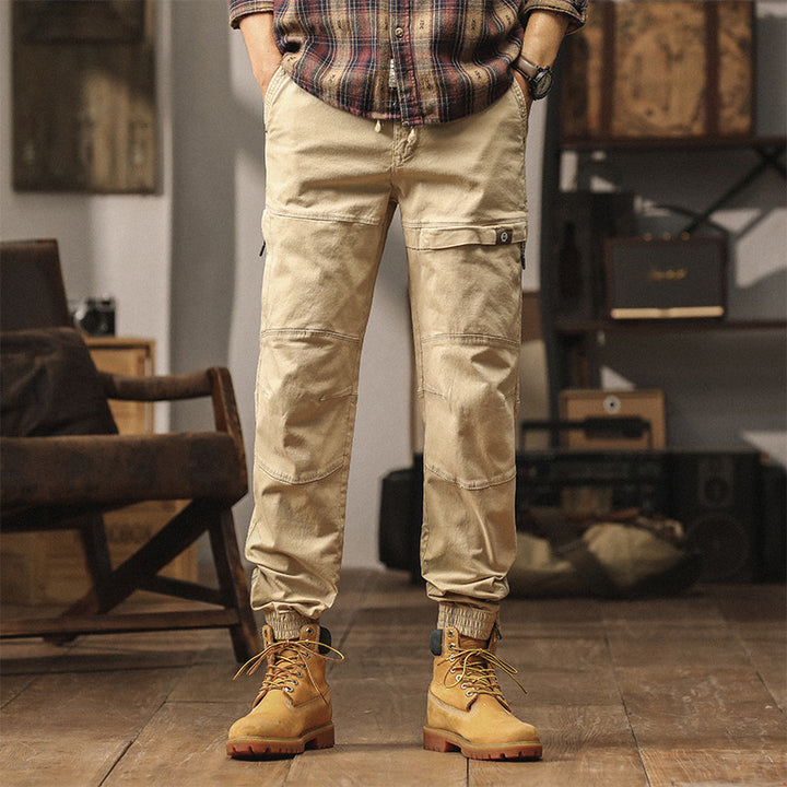 Men's Cargo Pants with Elastic Waistband and Practical Side Pockets Lisslune