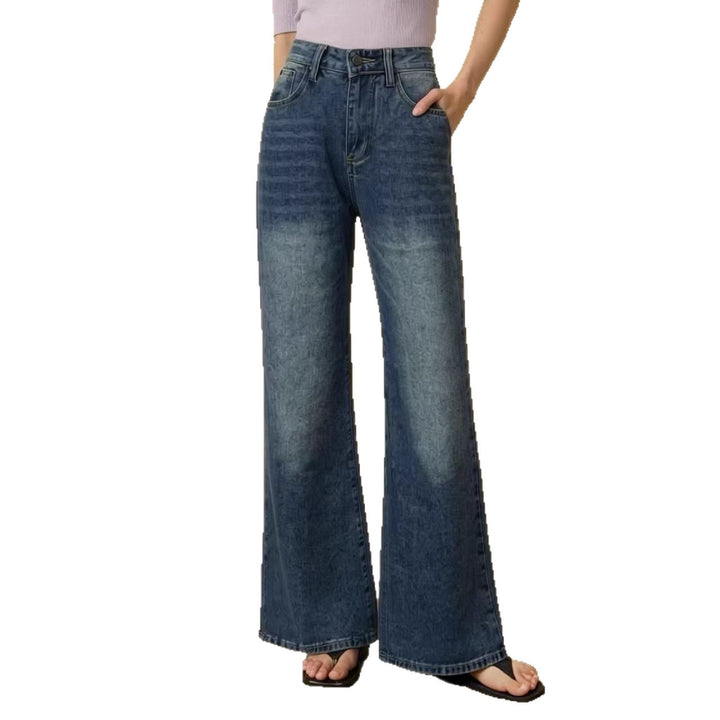 Damen weite High-Waist Jeans mit einzigartiger Textur Lisslune