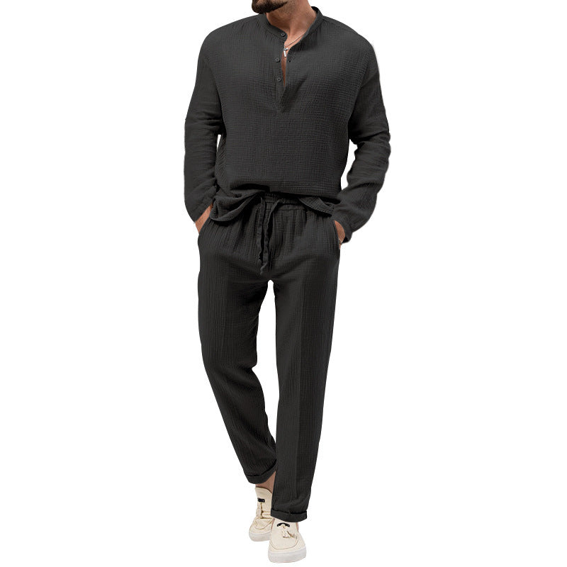 Men's loungewear set with breathable top and comfortable joggers Lisslune