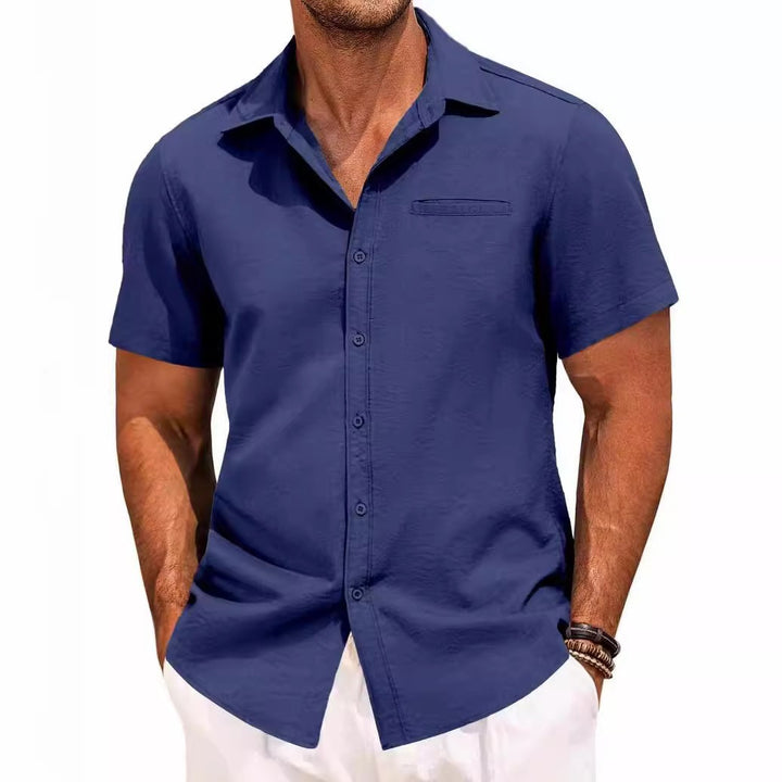Men's short-sleeve shirt with classic collar and practical chest pocket Lisslune