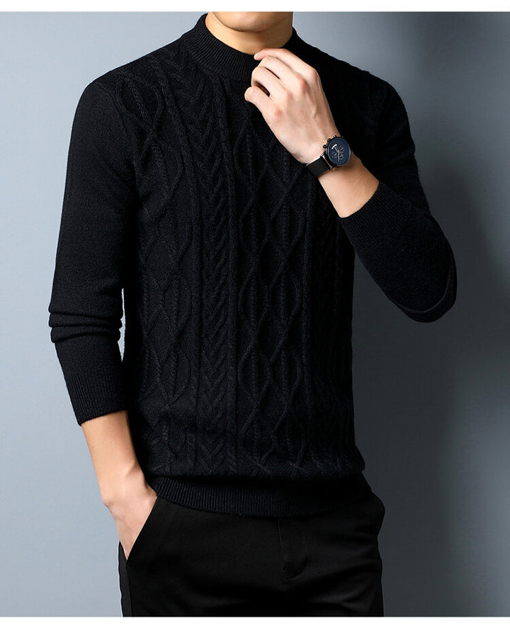 Men's knit sweater with textured cable pattern Lisslune
