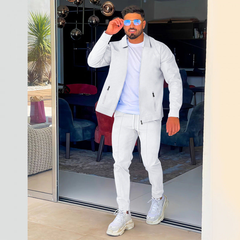 Men's sporty leisure set with structured top and comfortable joggers Lisslune