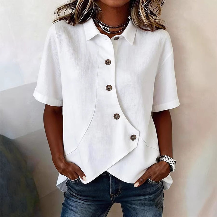 Damen Besonders gestaltete Bluse mit einzigartigem Knopfdetail Lisslune