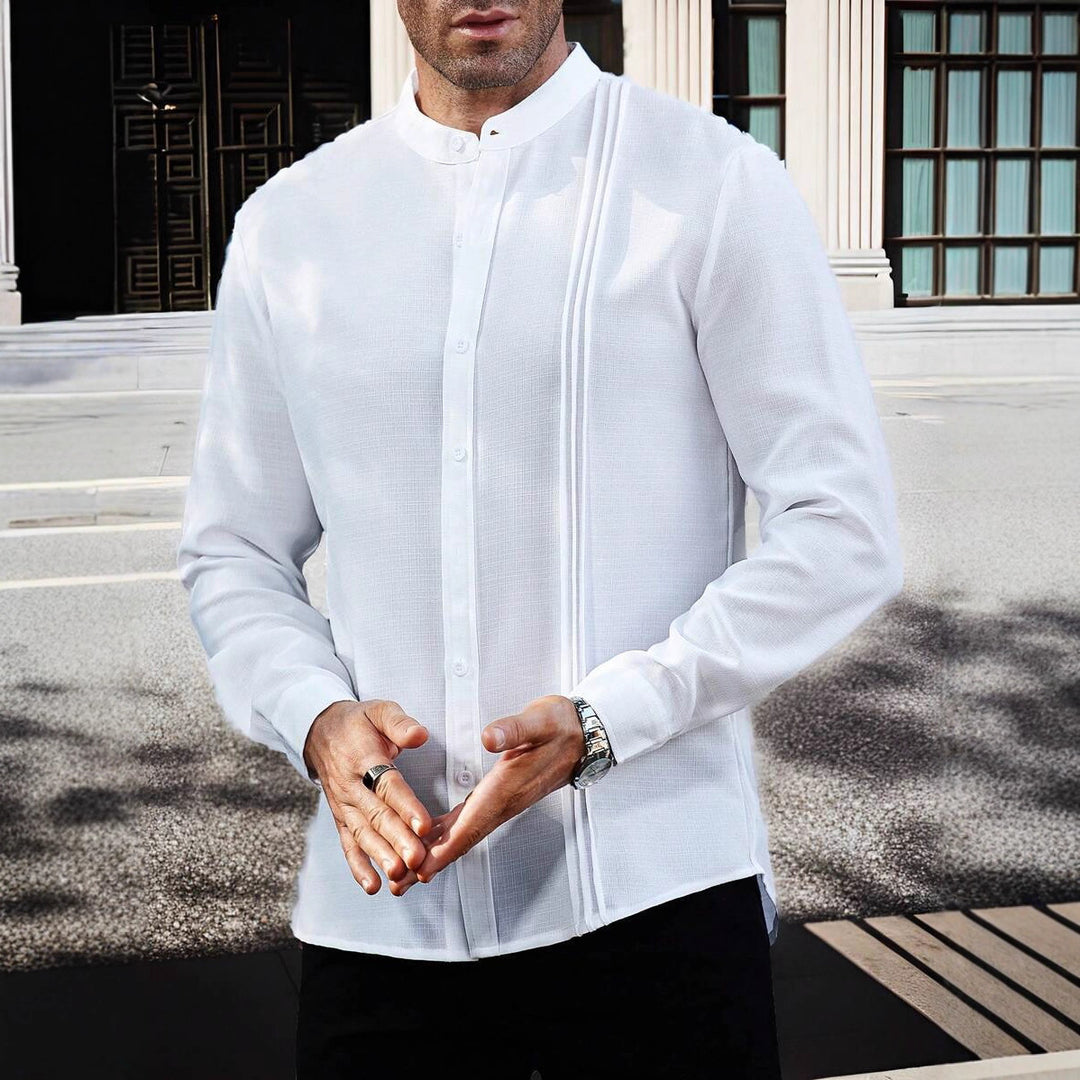 Men's Elegant and Modern Stand-Up Collar Shirt Lisslune