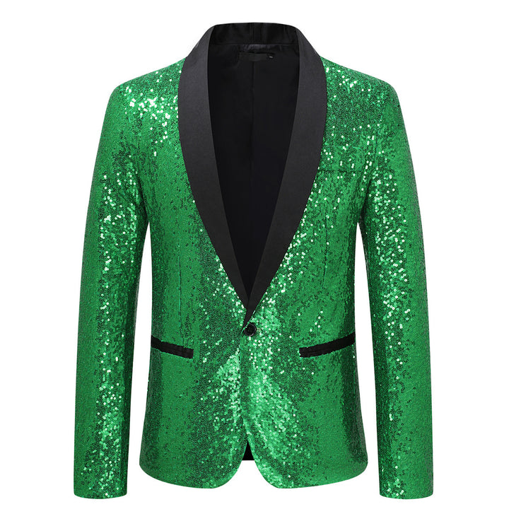 Men's Sequin Blazer with Elegant Lapel and Slim Fit Cut Lisslune